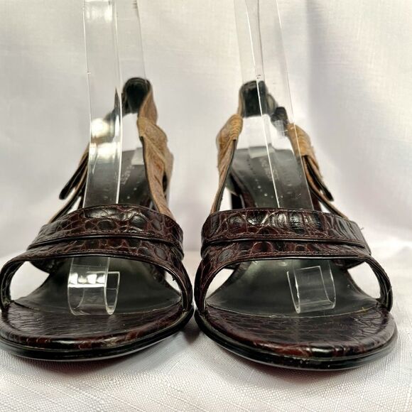 NINE WEST SHADES OF BROWN SANDAL SIZW 10M Vintage - Picture 4 of 6
